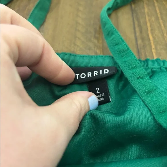 Torrid Maxi Challis Tiered Dress in “Green Jacket” - Picture 3 of 5